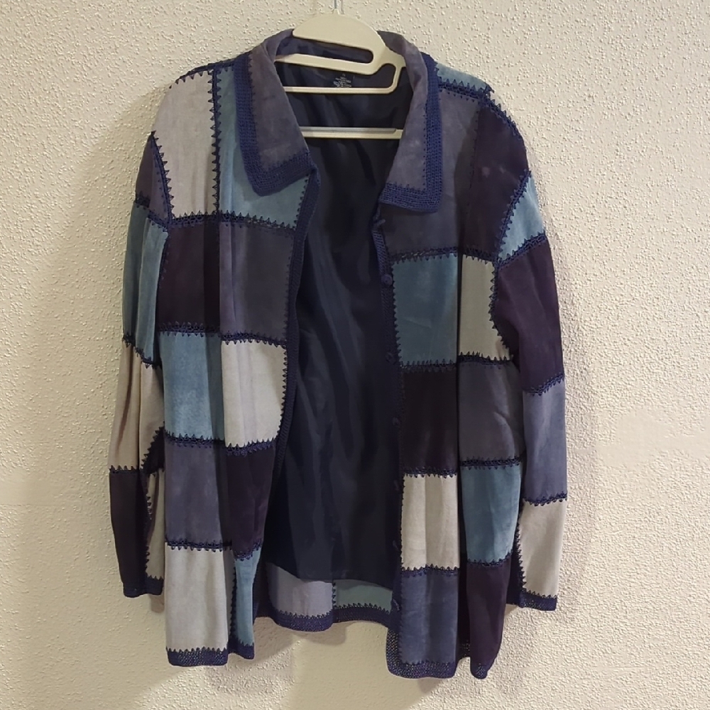 Patchwork Jacket in Blue and Gray Tones